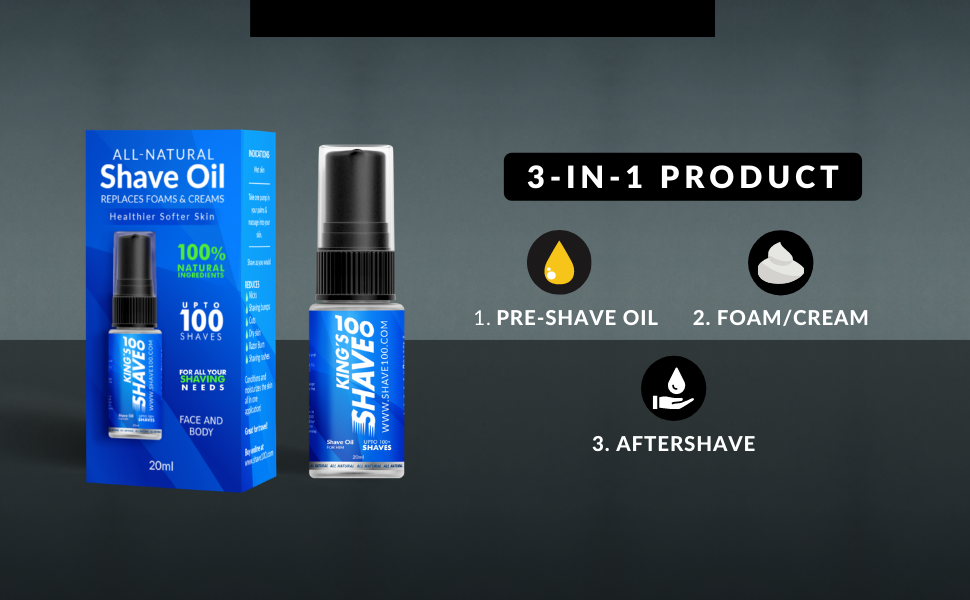 Shave100 Kings (For Men) ALLINONE Replaces Shaving foams, cream