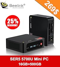 Amazon.com: Beelink SER6 Max Mini PC, AMD Ryzen 7 7735HS (8C