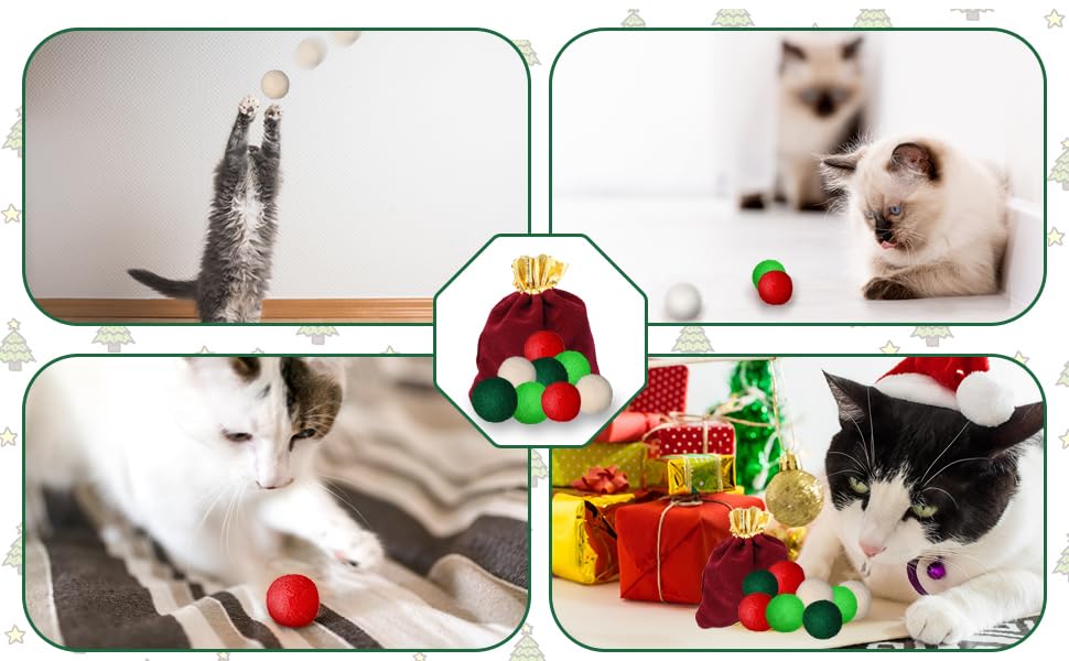 Filzbälle I Katzenspielzeug I Katzenbälle aus Filz Spielsachen aus 100% Wolle Spielbälle für Katzen