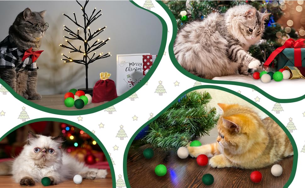 Filzbälle I Katzenspielzeug I Katzenbälle aus Filz Spielsachen aus 100% Wolle Spielbälle für Katzen
