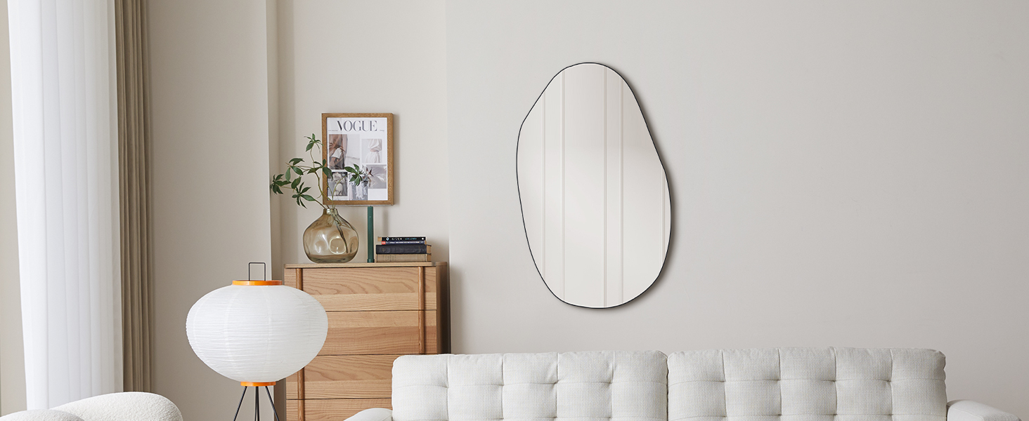 Black Mirror 20"x20" Heterotypic Bathroom Mirror, Wall Mounted Mirror, Black Vanity Mirror