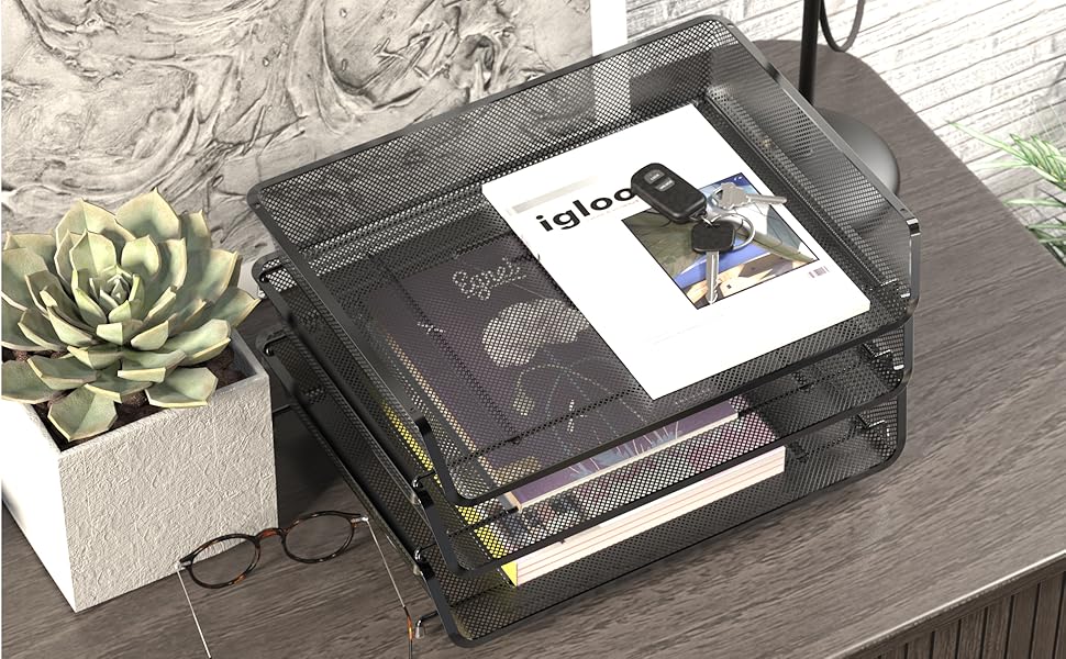 Simple Houseware 3Pack Stackable Wide Entry Desk File