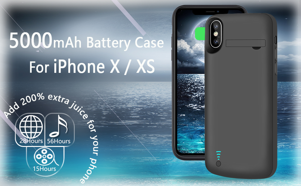 BAHOND Battery Case for iPhone X & iPhone Xs, 5000mAh