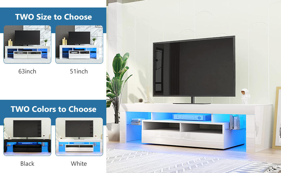 St.Mandyu LED TV Stand for 60/65/70 inch TV, High Glossy