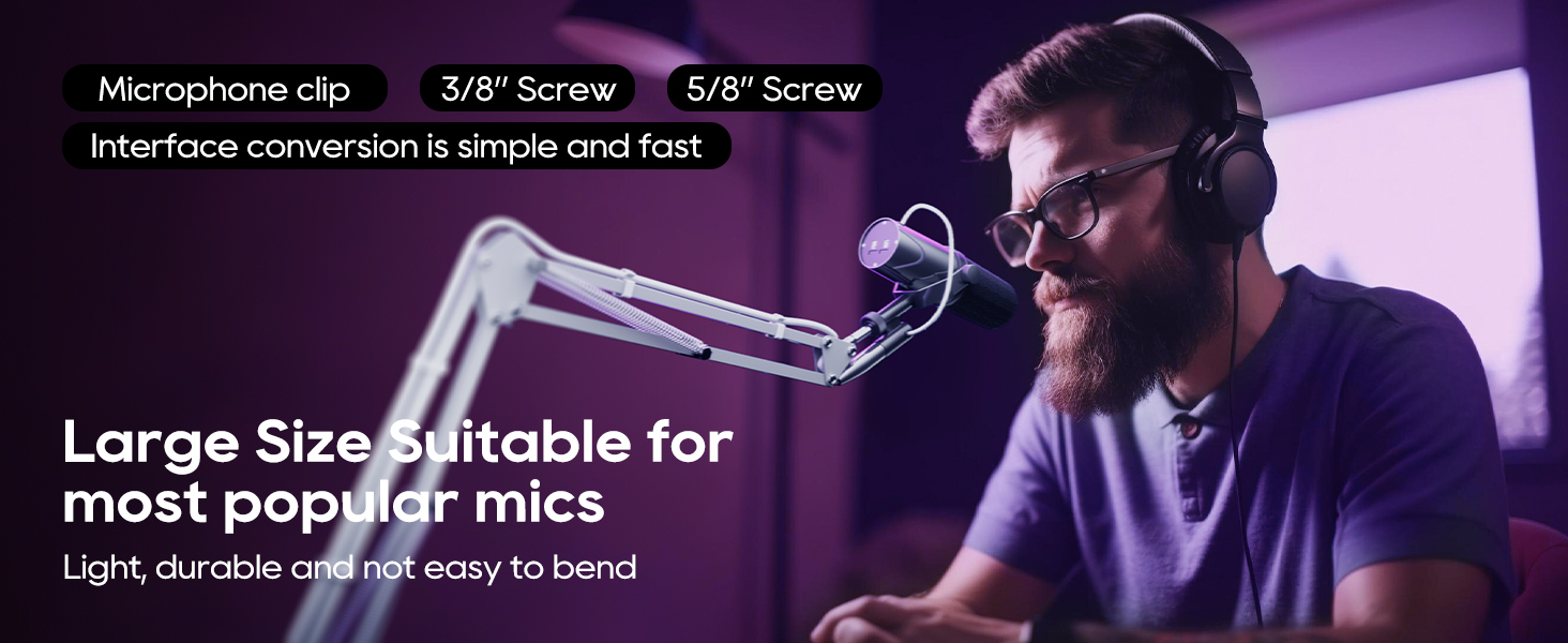 Microphone Stand Boom Arm with Desk Mount