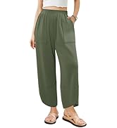 Angerella Womens Baggy Wide Leg Pants High Waisted Casual Lounge Pant Loose Comfy Stretchy Trouse...