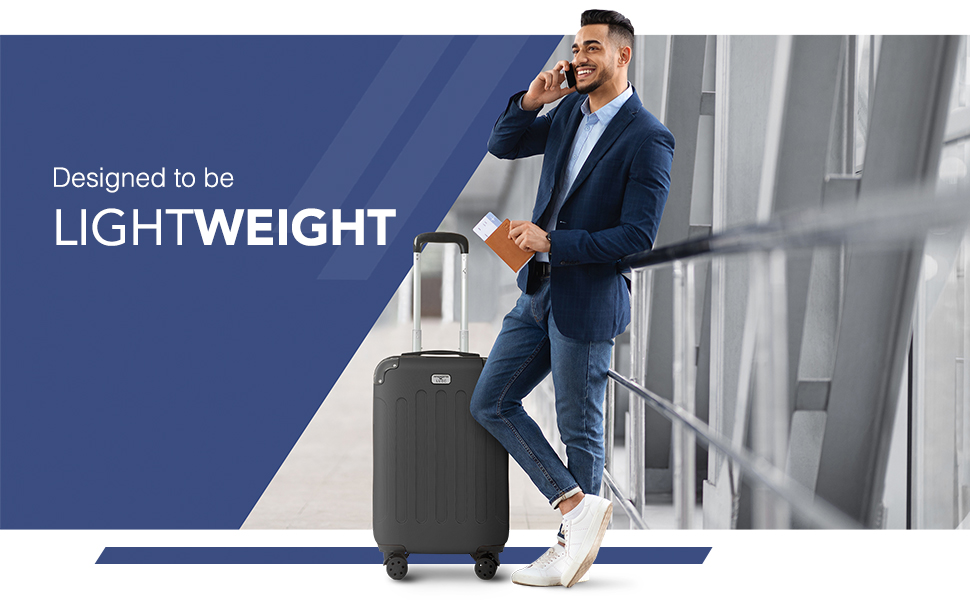 LUGG 20 Inch Suitcase Hard Shell Case 4 Wheel Cabin & Hold Luggage Lightweight ABS Material with