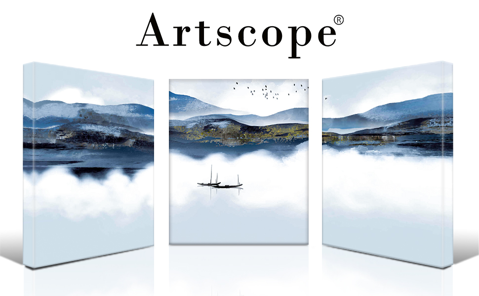 4 Pieces Wall Art Canvas Prints Modern Wall Artwork Framed for Bathroom Office Decor - 30 x 30 CM