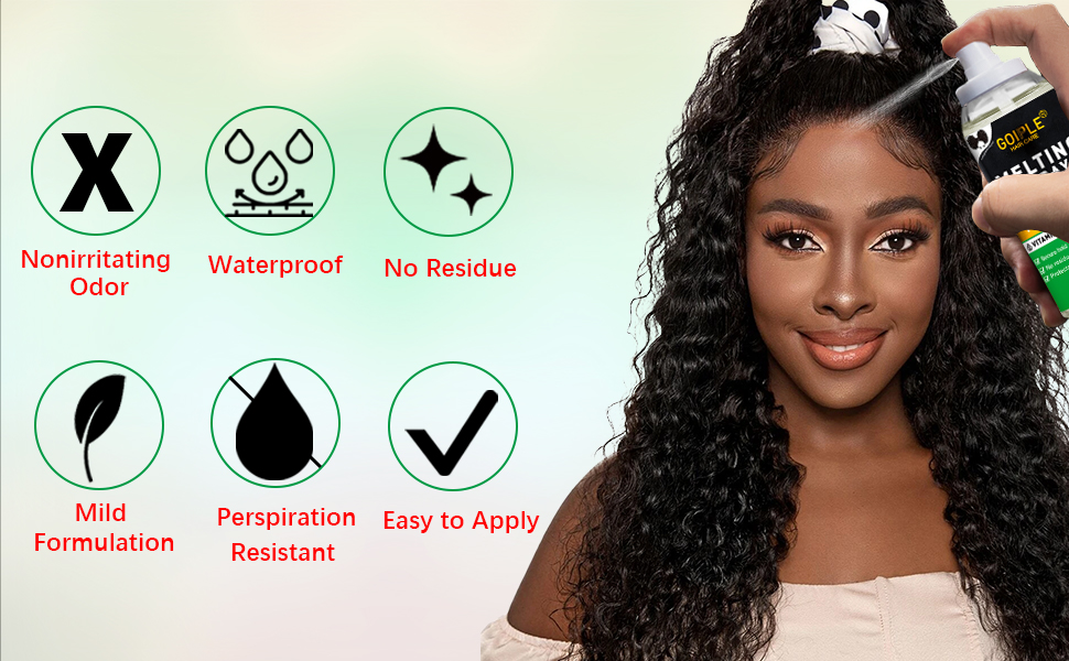 3.4 fl oz Lace Melting and Holding Spray GlueLess Hair Adhesive for