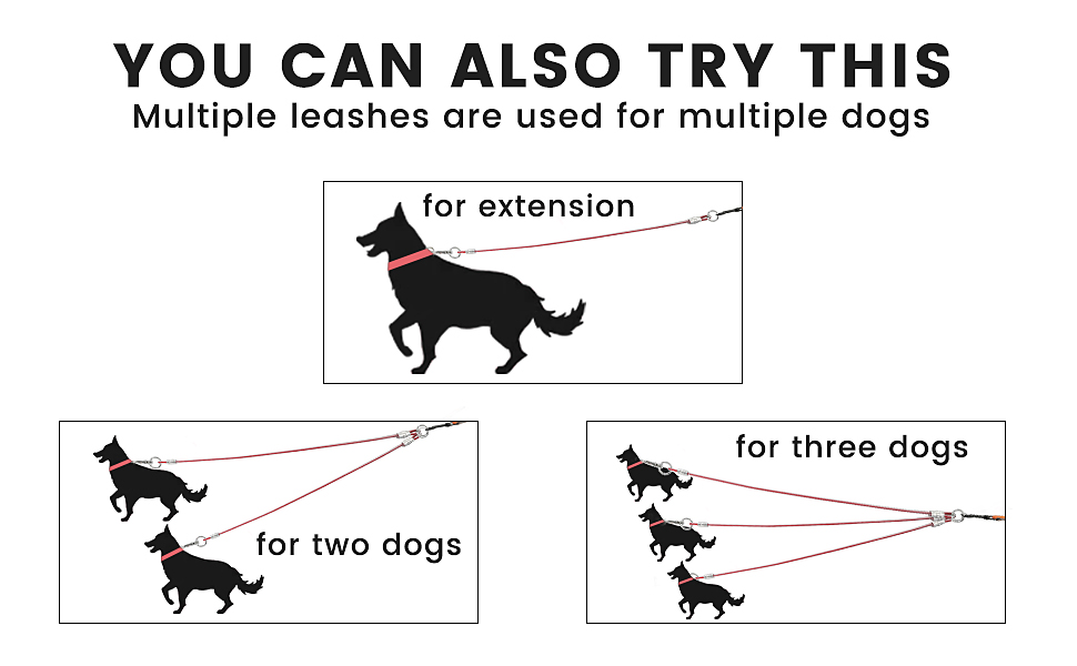 voopet ChewProof Dog Leash Extension Works with Any Leash