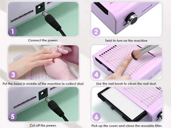 手入れ用具 MX4 cordless nail dust collector KARITE Nail Dust Collector with Cleanable & Reusable Filter