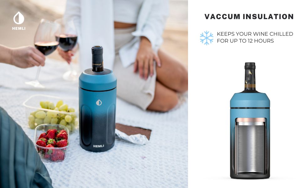 HEMLI Wine Chiller, Wine Bottle Chiller, Wine Bottle Cooler, Wine Chiller Sleeve