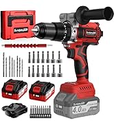 SundpeyPRO 1060In·lbs Cordless Drill Driver - 20+3 Torque Brushless Hammer Drill with 2 x 4.0Ah B...