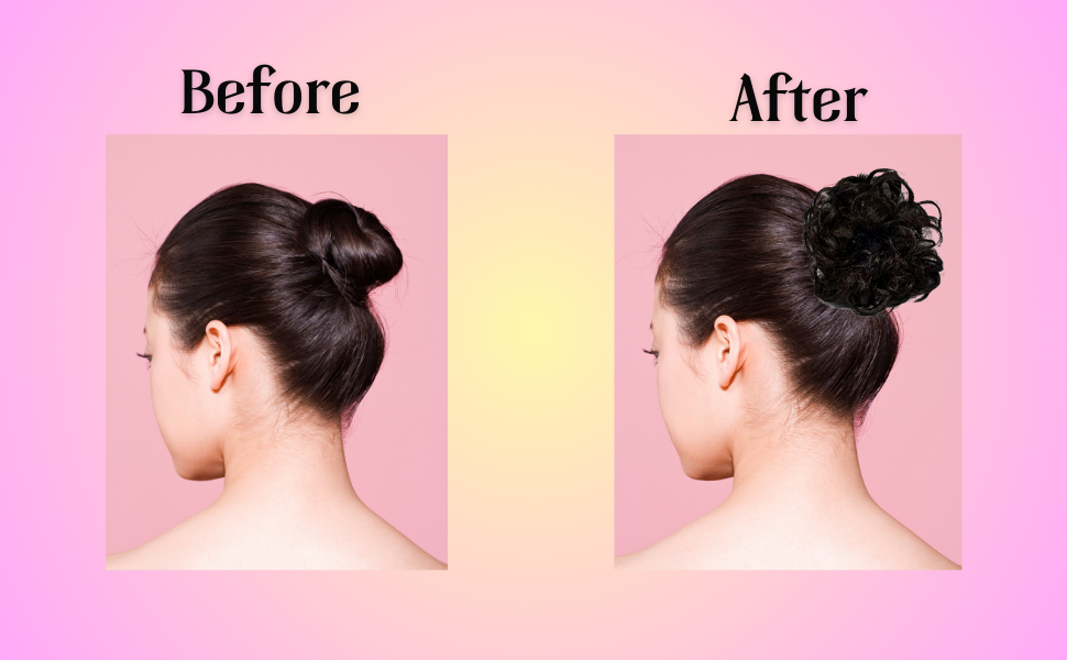 THE MARKETVILLA Juda Hair Buns for Women Girls PACK OF 2, Messy Bun Hair Bun Extension, Fake Bun