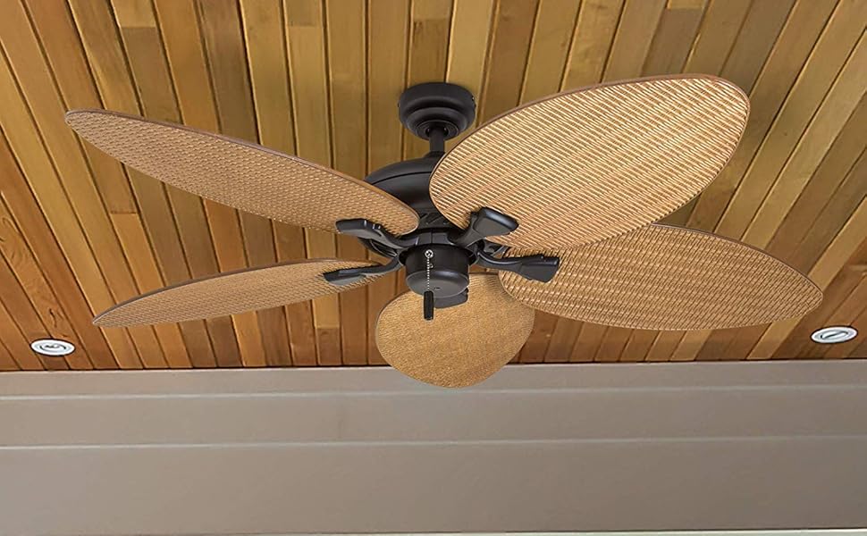 Honeywell Ceiling Fans Palm Island, 52 Inch Tropical Indoor Outdoor