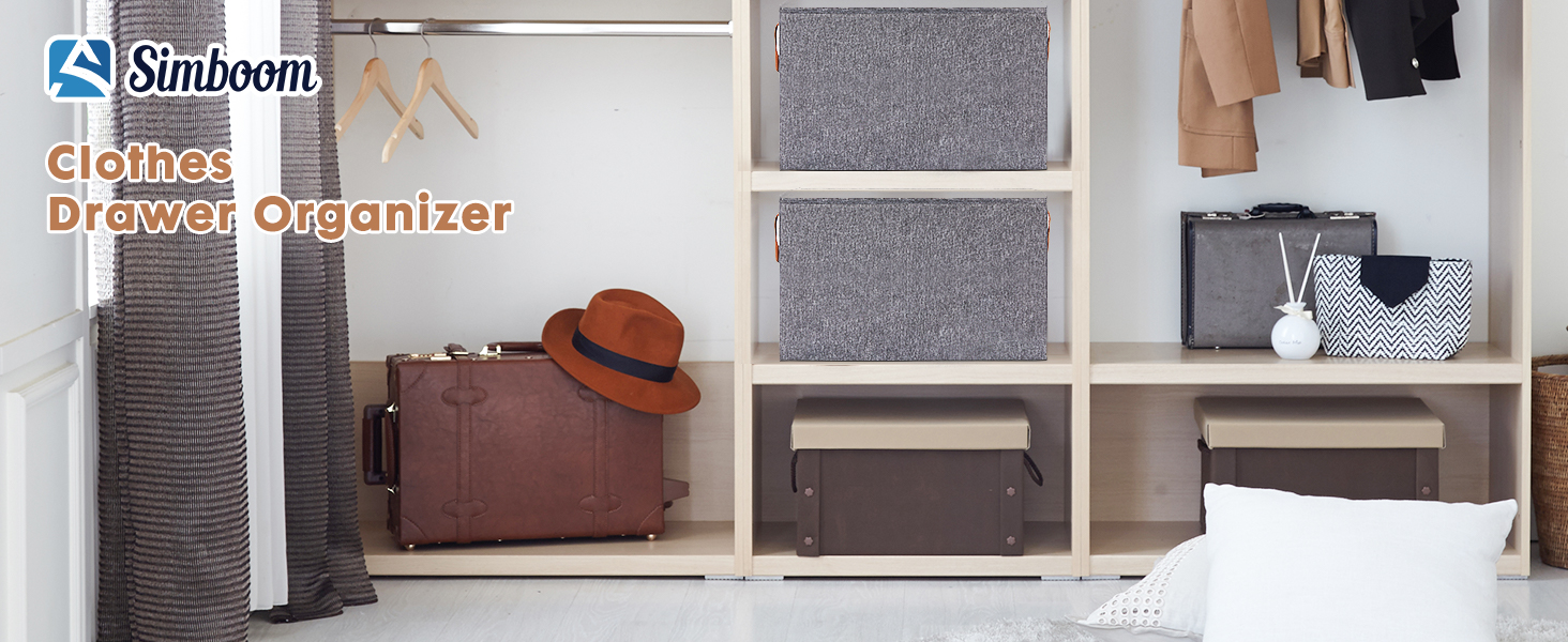 SIMBOOM Clothes Drawer Organiser, 4 Packs Wardrobe Storage Organiser