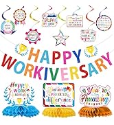 Yoyuspy Happy Work Anniversary Decorations - 13PCS Work Anniversary Decorations Glitter Happy Wor...