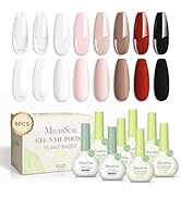 MelodySusie Fleurwee Plant Based Gel Nail Polish Set,Top Toat and Base Coat,Classic Basic Colors ...