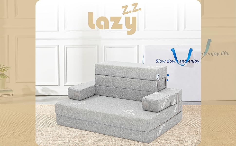Lazyzizi Sleep 4 Inch Foldable Mattress, Portable Floor