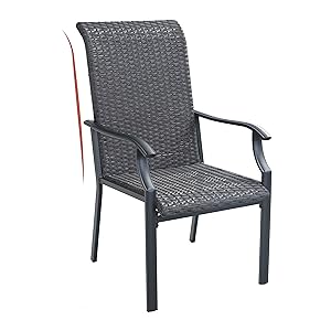 PHIVILLA Patio Dining Chairs Set Of 2, High-Back Outdoor Wicker Rattan Chairs With Oversized Seat, Metal Frame All-Weather Conversation Set For Patio, Backyard, Garden And Poolside, Multibrown 11 Table and chair set