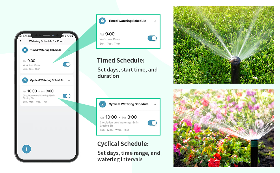 VDamu WiFi Water Timer for Garden Hose 2 Zone Hose Timers