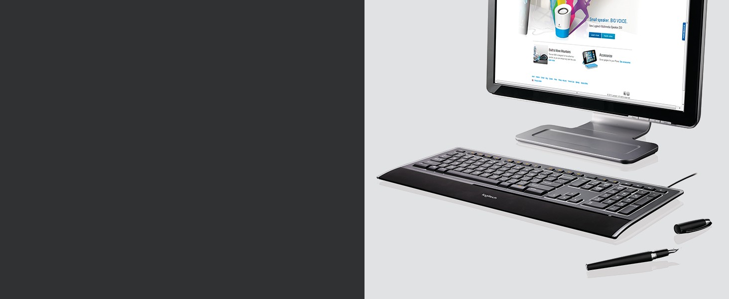 Logitech K740 Illuminated Wired Keyboard for Windows, LaserEtched