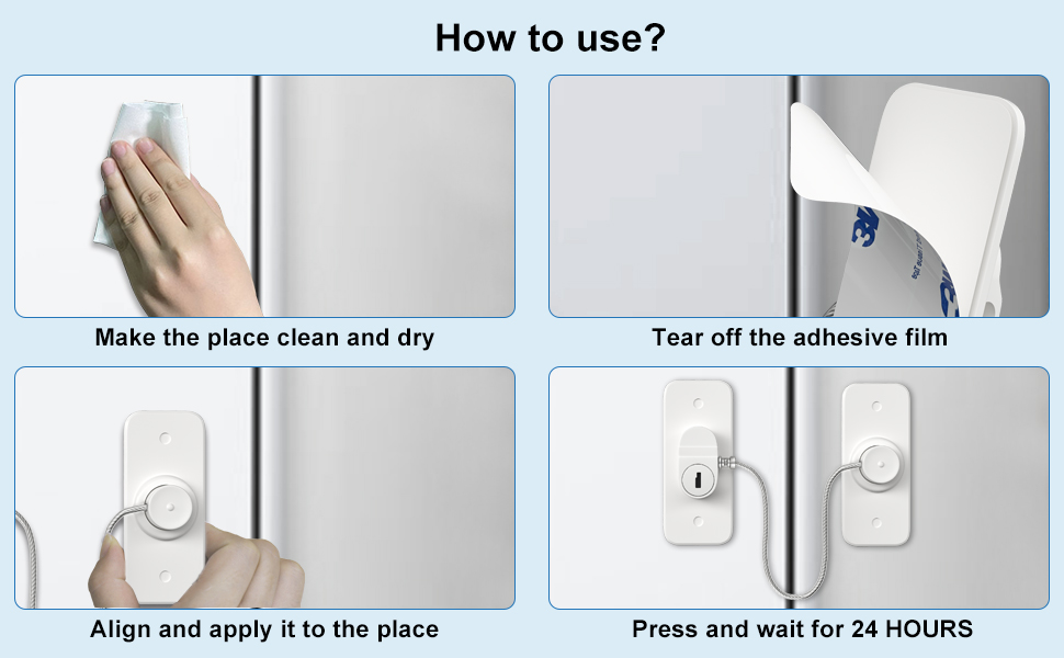 AOSITE Mini Fridge Locks for Kids No Drill Refrigerator