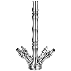 Rauchsäule aus Edelstahl und 4 Anschlüsse mit 18/8-Kante.