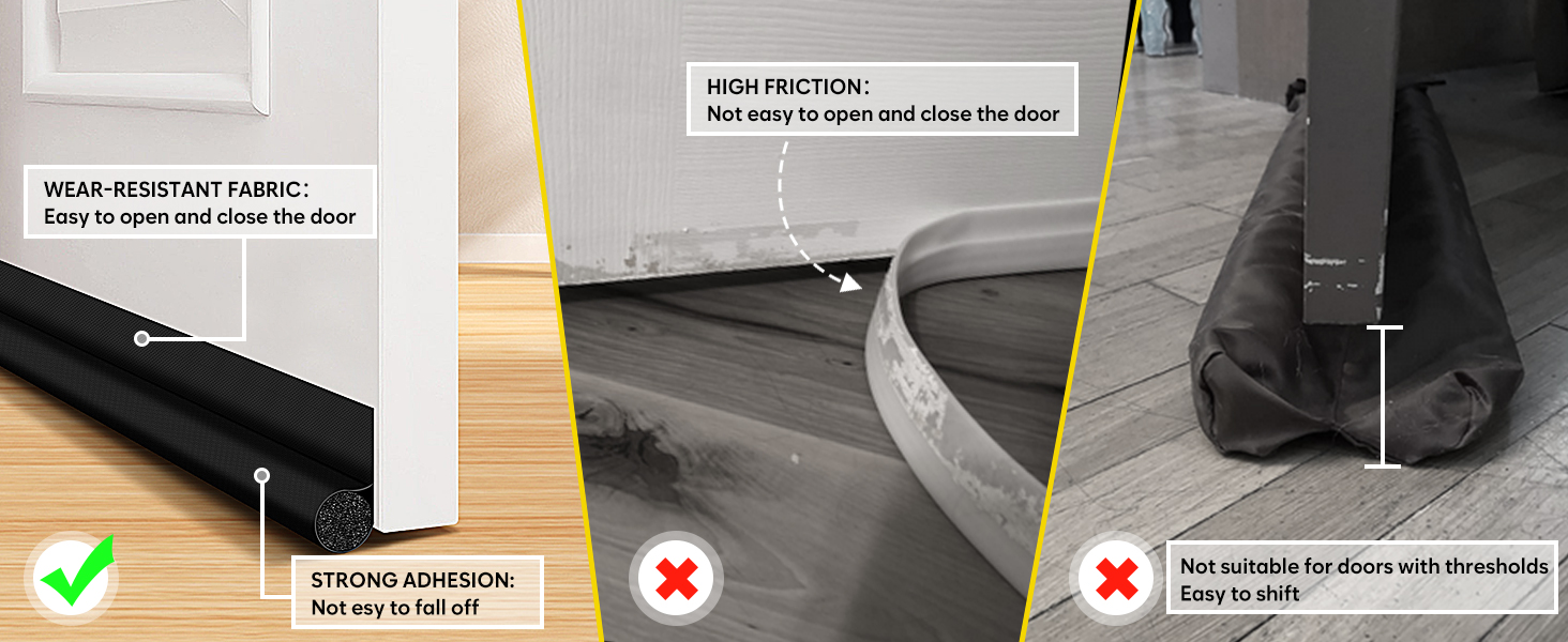 HomeProtect Door Draft Stopper 36 Inch Adjustable Door