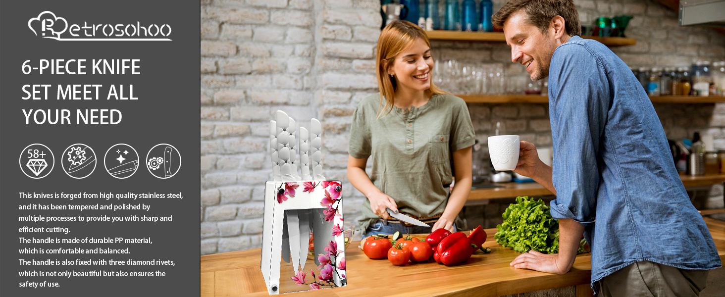 white knife set