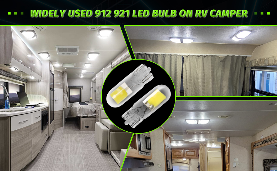 Alopee 10pcs C921 Led RV Bulb Bright White 6500K T 10 Led