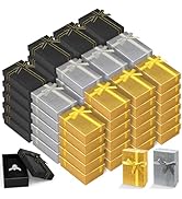72 Pcs Jewelry Gift Boxes Bulk, Small Empty Gift Box with Lids & Ribbon Bowknot Small Ring Gift B...