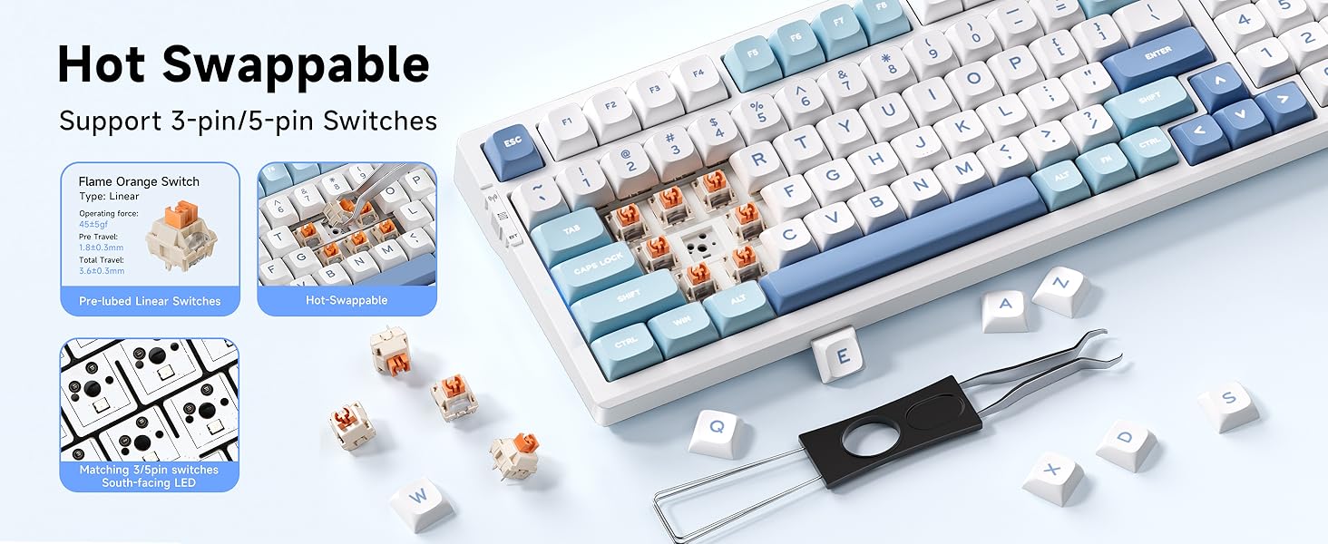 gaming keyboard 96 percent keyboard 96% macro keyboard gaming mechanical keyboard