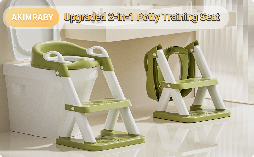 AKIMRABY Potty Training Seat with Step Stool Ladder