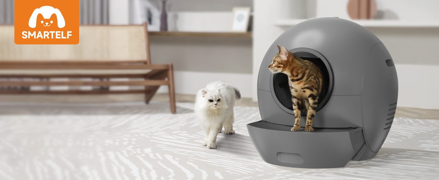 SelfCleaning Litter Box, SMARTELF Automatic Cat Litter Box