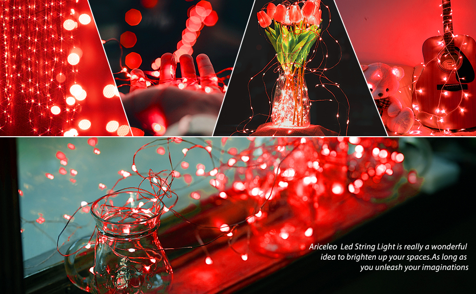 Ariceleo Led Fairy Lights Battery Operated, 4 Packs Mini