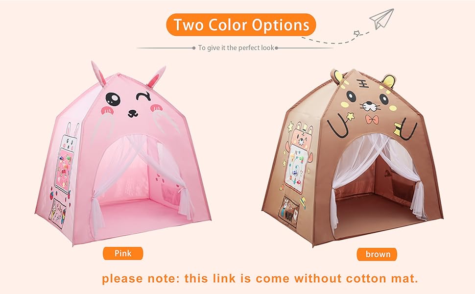 Princess Castle Play Tent Kids Play Tent Pink Kids Teepee Tent Large Children Playhouse Cute Rabbit Shape Tent Toddler playroom for Girls Indoor Outdoor Toys Birthday (Rabbit) 16 pink princess tent