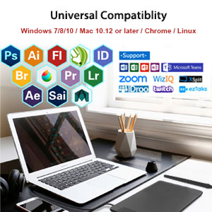 VEIKK Tablet de desenho VK640, tablet OSU de 6 x 4 polegadas com caneta sem bateria, tablet gráfico digital para Android, Windows, Mac, Chrome Linux, suporta função de inclinação, 6 teclas de atalho 24 VK640