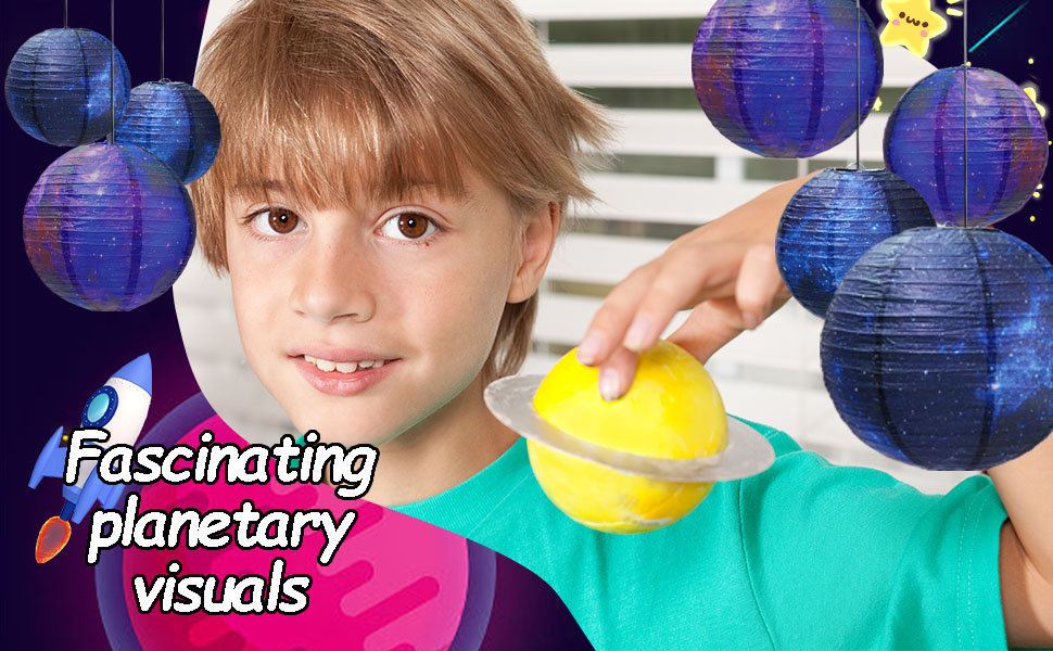 Galaxy Print Paper Lanterns 10PCS Hanging Lantern Out of This World Space Lanterns