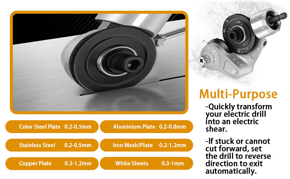 Electric Drill Sheet Metal Cutter：Tin Snips for Cutting Metal Sheet