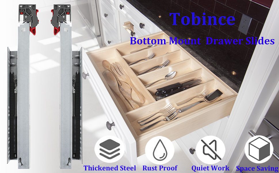 6 Pair of 14 Inch Soft Close Undermount Drawer Slides,Full Extension