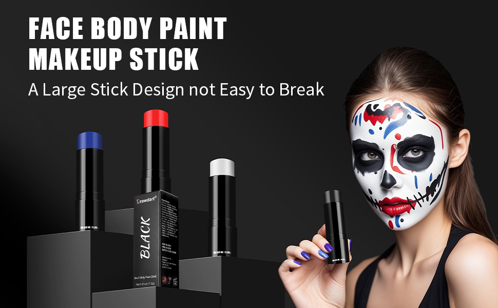 Drawdart Blue Face Paint Stick, Portable Eye Black Stick