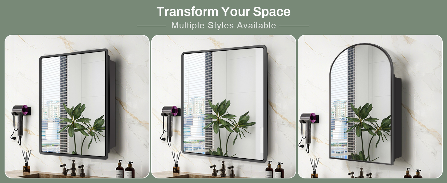 3 designs of mirror cabinet for bathroom