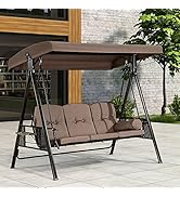 Amazon.com : PURPLE LEAF 3-Seat Deluxe Outdoor Patio Porch