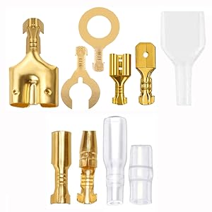 ギボシ端子セット 二股 ギボシ端子 ダブル 平型端子 250型 丸型 クワ型 圧着端子 