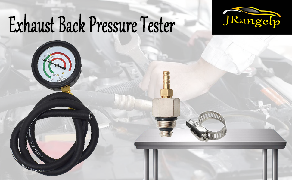 JRangelp Automotive Exhaust Back Pressure Tester Kit Car Catalytic Converter Clog