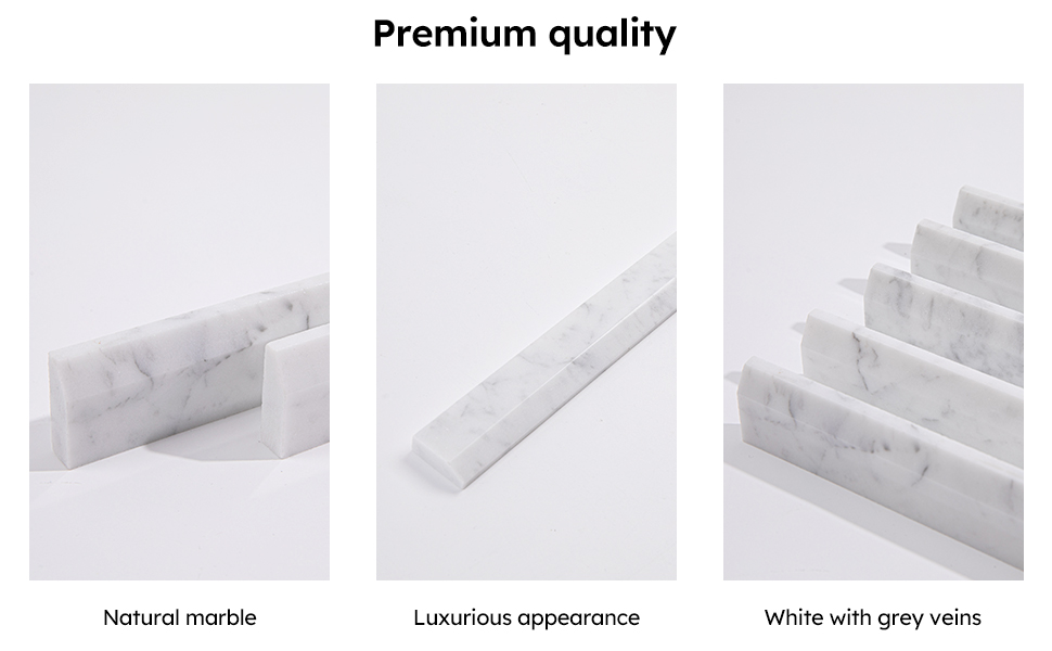 Carrara White Marble Pencil Trim Liner