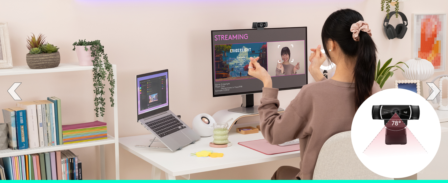 Logitech C922 Pro Stream Webcam, 1080P Full HD, for streaming, recording and video calling 