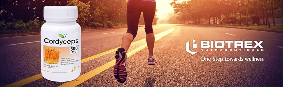 Biotrex Nutraceuticals Cordyceps 500mg - 60 Veg Capsule, Dietary supplement