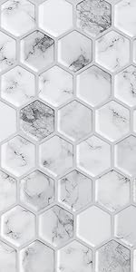 3D Vinyl Marble Grey Tile Peel and Stick